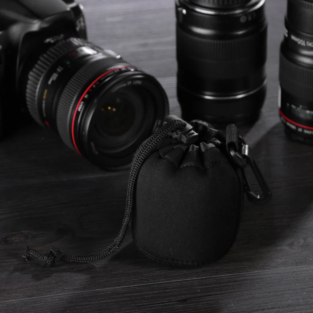 Camera Lens Pouch Bag Neoprene Waterproof Soft Video Camera Lens Pouch Bag Case for Canon Sony for Most Digital SLR Camera