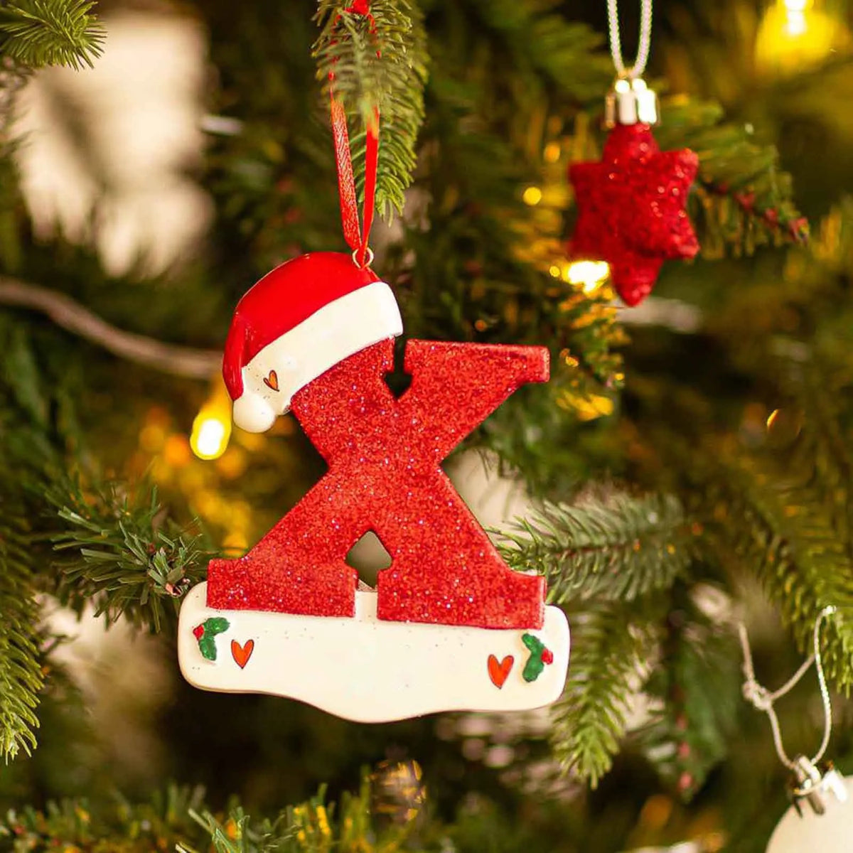 Christmas Tree Decoration Letter Pendant 26 Letters Home Holiday Acrylic DIY Pendant Xmas 2023 New Year Decor Ornament Navidad
