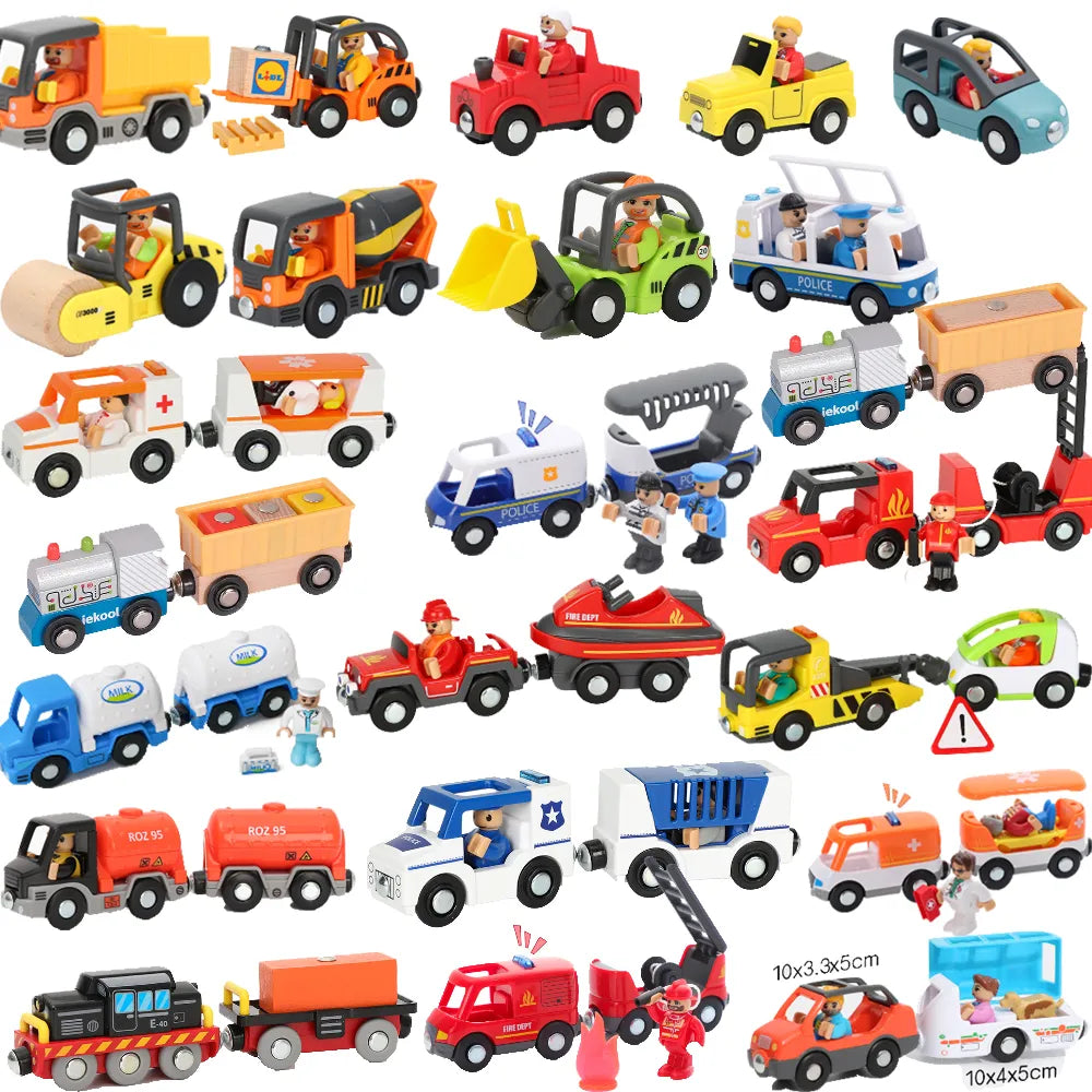 Wooden Track Electric Locomotive Train Magnetic Car Toy for All Brand Wooden Train Track Railway Toys for Kids Educational Toys