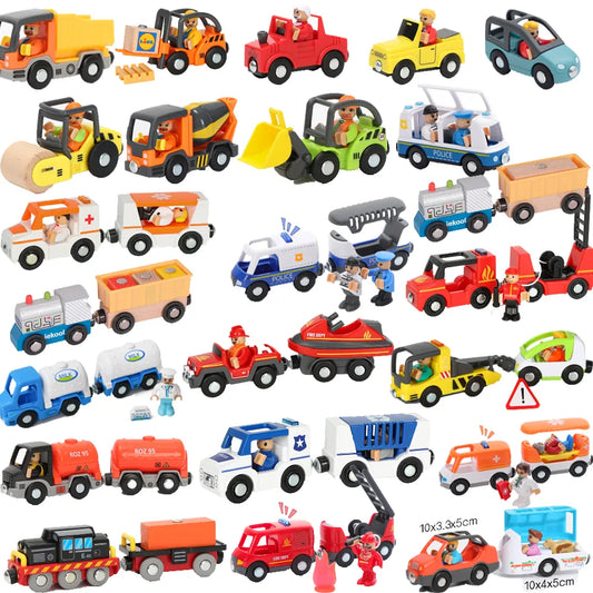 Wooden Track Electric Locomotive Train Magnetic Car Toy for All Brand Wooden Train Track Railway Toys for Kids Educational Toys