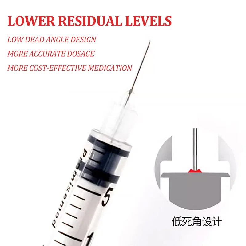 10/20pcs 0.3/0.5/1ml Disposable Plastic Veterinary Syringe Orange Cap With Needles for Pet Farm Animal Cat Dog Pig Cattle Sheep