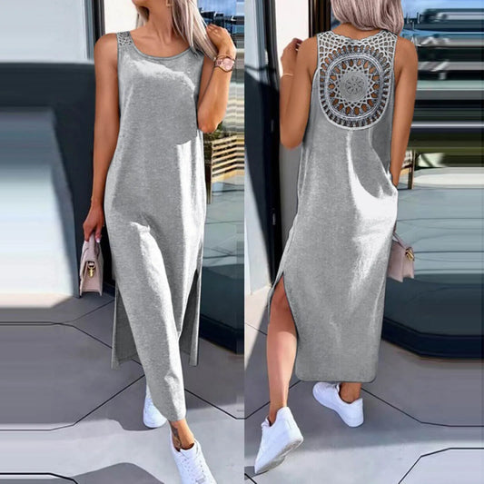 Womens Summer Dress Long Dress Casual Loose Maxi Dresses Beach Outfit 2024 Resort Women Summer Dress Sleeveless Large Nightshirt