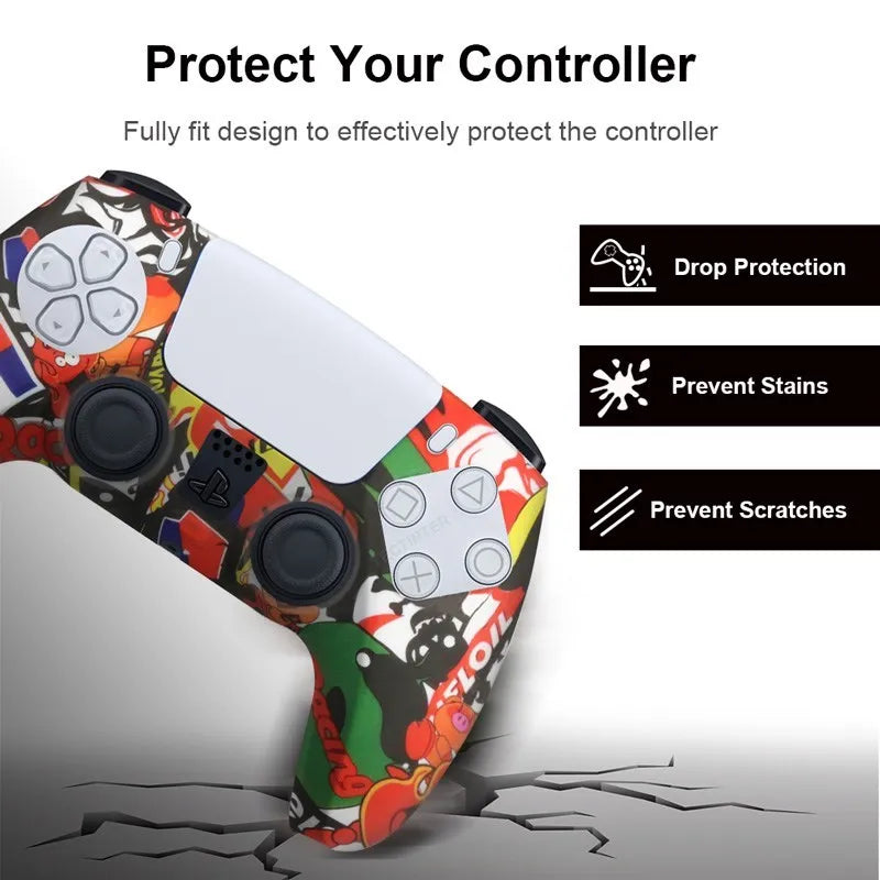 Soft Silicone Rubber Case for PS5 Controller Protection Case Thumb Grips Caps Cover for PlayStation 5 PS5 Gamepad Accessories