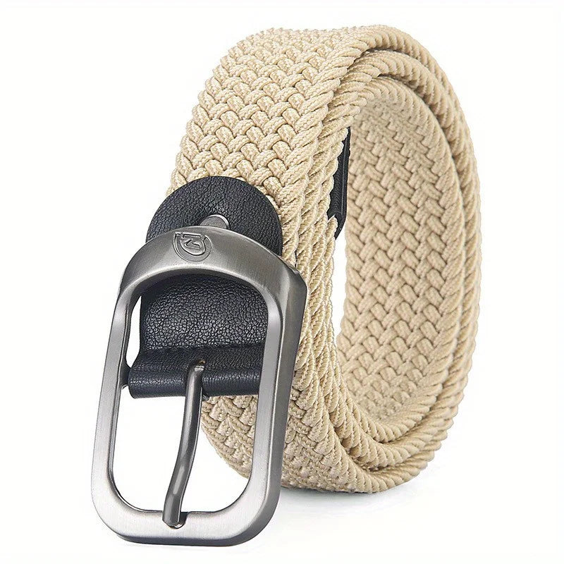 Men's Belt Casual Woven Elastic Belt Outdoor Sports Women's Belt Climbing Work Belt Jeans Suit Pants Men's and Women's Universal