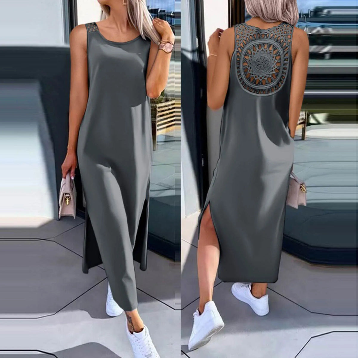 Womens Summer Dress Long Dress Casual Loose Maxi Dresses Beach Outfit 2024 Resort Women Summer Dress Sleeveless Large Nightshirt