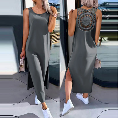 Womens Summer Dress Long Dress Casual Loose Maxi Dresses Beach Outfit 2024 Resort Women Summer Dress Sleeveless Large Nightshirt