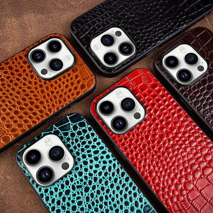 For Iphone 14 Pro Case Crocodile Genuine Leather Cover Etui Coque Shockproof for Funda Iphone18pro 17 XSMax 11 8plus 12 Carcasa