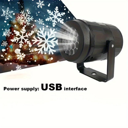 Lumipixie USB Powered LED Snowflake Projection Light for Holidays