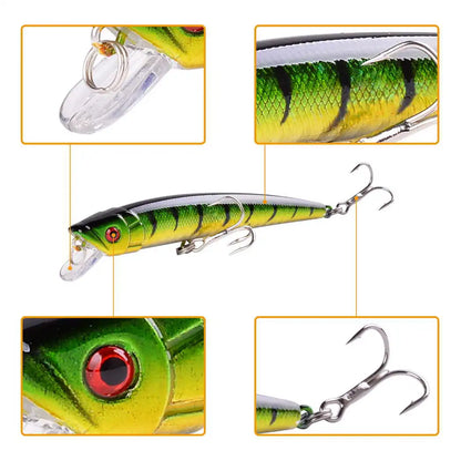 8pcs Wobblers Fishing Lures 9cm 7.5g Minnow Crankbait Pesca Bass Artificial Bait Pike Carp Fishing Lure Set Kit Swimbait
