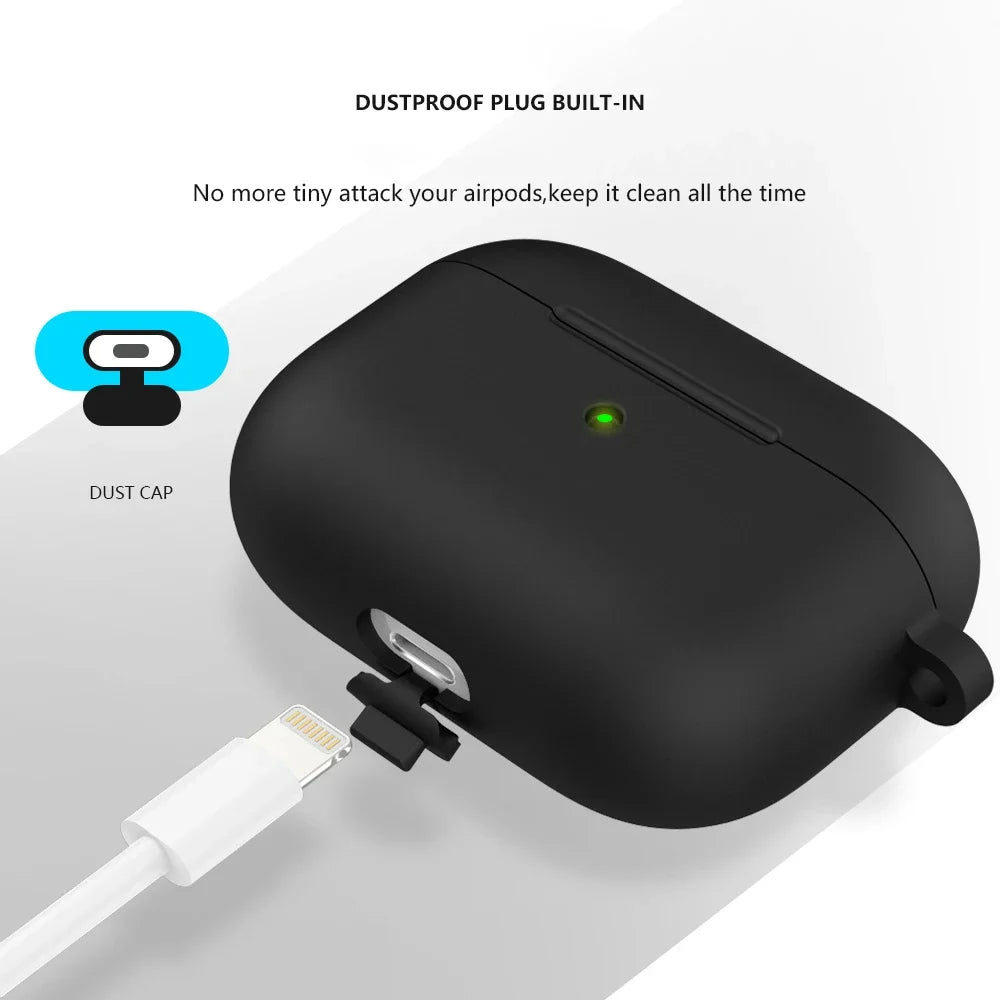 3rd Gen Earphone Case for AirPods 3 Apple Earphone Protective Case With Hook Hole Silicone Airpods Case Cover Earbuds Ear Pads
