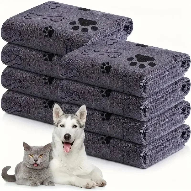 1/4Pcs Microfiber Pet Bath Towel, Super Absorbent Quick Drying Dog Cleaning Towel Multi-Use for Pets Car Wiping