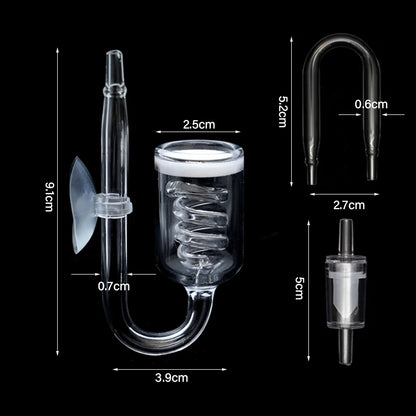 Glass/Acrylic Co2 Diffuser Aquarium Spiral Carbon Dioxide Atomizer Diffuser With Suction Cup for Aquarium Fish Tank Accessories