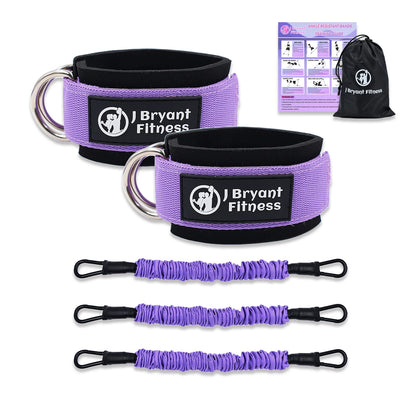 Ankle Resistance Bands With Cuffs Set 60LB 3 Different Pound Resistance Bands for Leg Glute Exercise Fitness Equipment