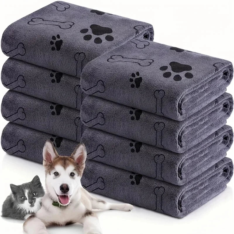 1/4Pcs Microfiber Pet Bath Towel, Super Absorbent Quick Drying Dog Cleaning Towel Multi-Use for Pets Car Wiping