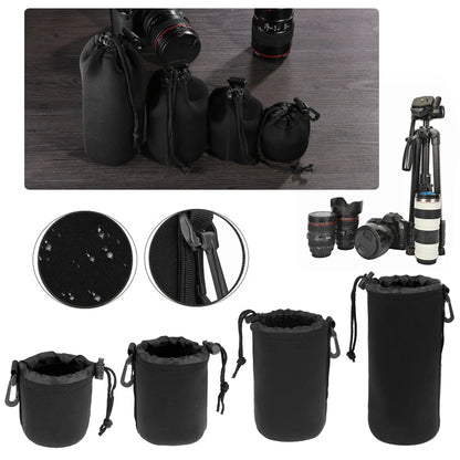 Camera Lens Pouch Bag Neoprene Waterproof Soft Video Camera Lens Pouch Bag Case for Canon Sony for Most Digital SLR Camera