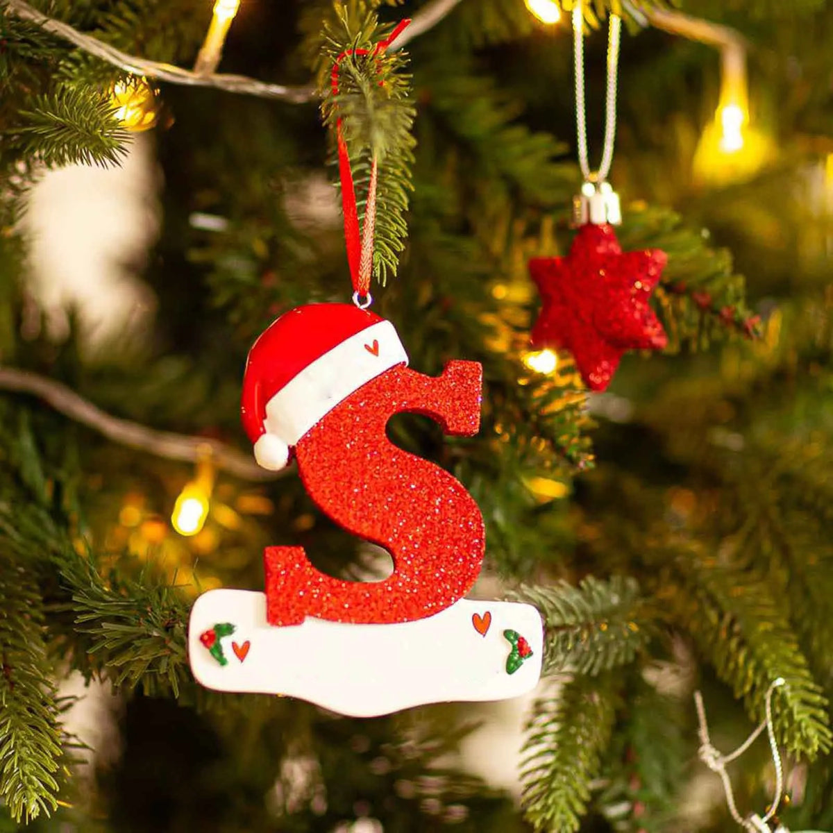 Christmas Tree Decoration Letter Pendant 26 Letters Home Holiday Acrylic DIY Pendant Xmas 2023 New Year Decor Ornament Navidad