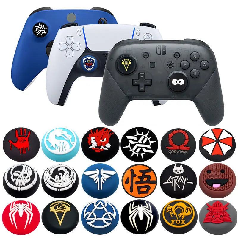 2pc Soft Silicone Thumb Stick Grip Caps for PS5 PS4 Xbox Switch Controller