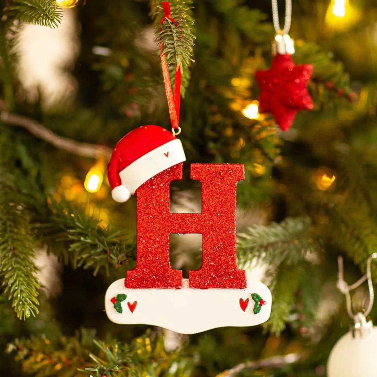 Christmas Tree Decoration Letter Pendant 26 Letters Home Holiday Acrylic DIY Pendant Xmas 2023 New Year Decor Ornament Navidad