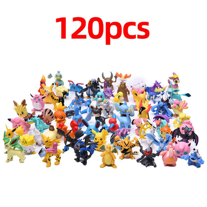 144 Style Pokemon Figure Toys Anime Pikachu Action Figure Model Ornamental Decoration Collect Toys for Children's Christmas Gift