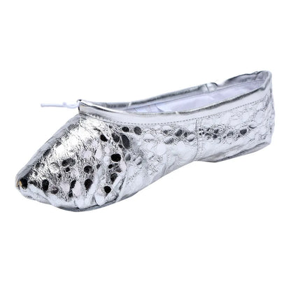 TOVEKIN Quality Gold Silver PU Performance Yoga Belly Dance Shoes Soft Sole Gym Ballet Dance Shoes Kids Girls Woman