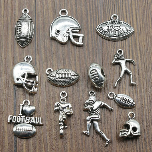 20pcs Football Charms American Football Pendants Jewelry Making American Football Charms for Bracelet Making
