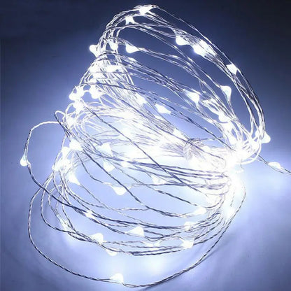 Battery Powered Copper Wire LED String Lights for Holiday Decoration