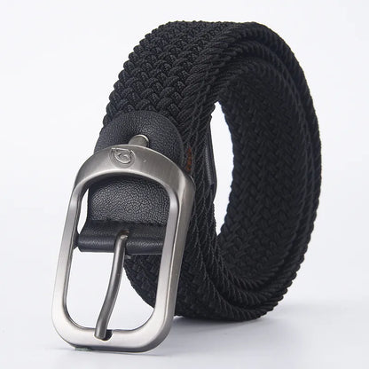 Men's Belt Casual Woven Elastic Belt Outdoor Sports Women's Belt Climbing Work Belt Jeans Suit Pants Men's and Women's Universal