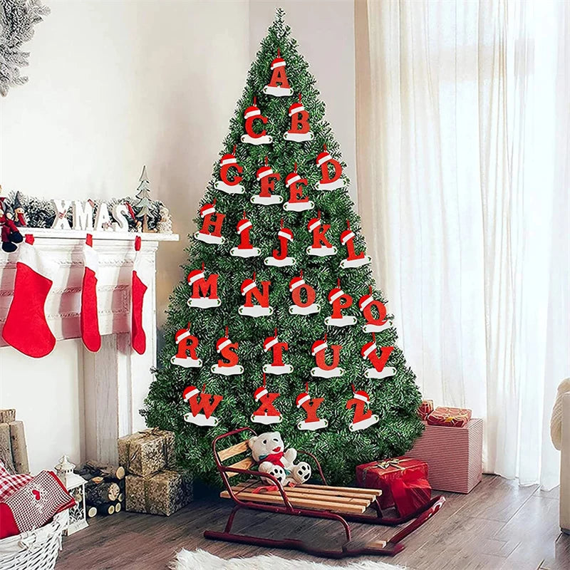 Christmas Tree Decoration Letter Pendant 26 Letters Home Holiday Acrylic DIY Pendant Xmas 2023 New Year Decor Ornament Navidad