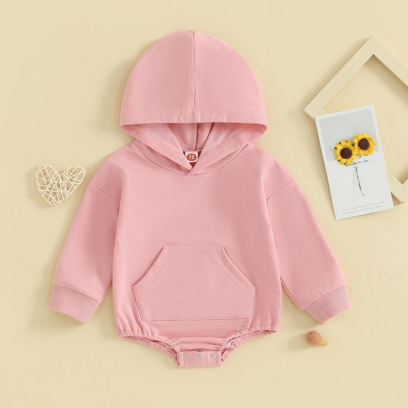 0-24months Baby Hooded Romper Long Sleeve