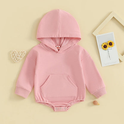 0-24months Baby Hooded Romper Long Sleeve
