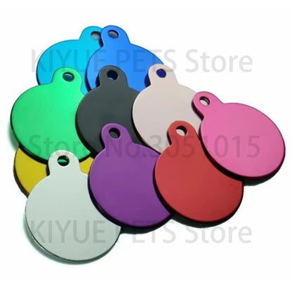 Wholesale 100X Personalized Blank Dog ID Tag Customized Dog Name Tag Phone Pet ID Tags Dog Cat Pet Military Man Tag Aluminum