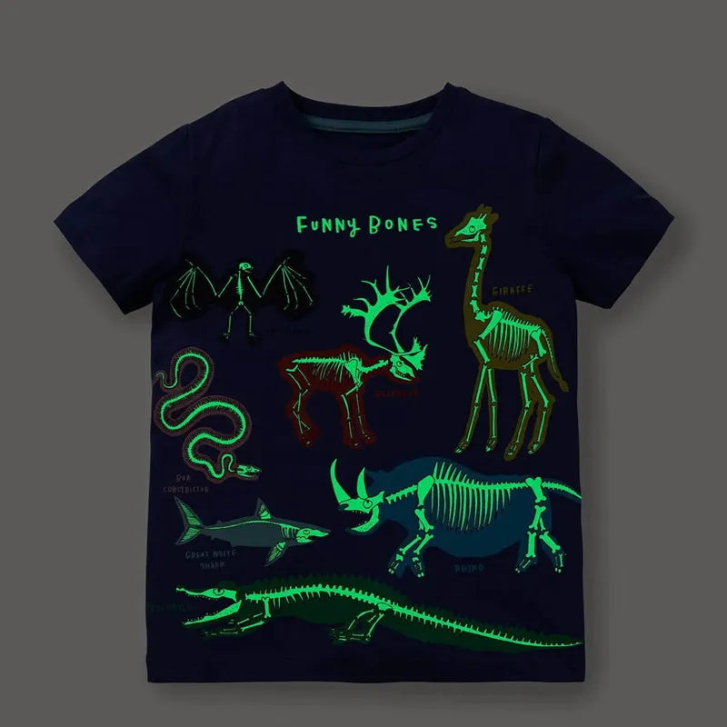 Little Maven Boys Clothes Luminous Dinosaur Baby Boys Sweatshirts Cotton Causal Noctilucous Children's Clothing for Kids