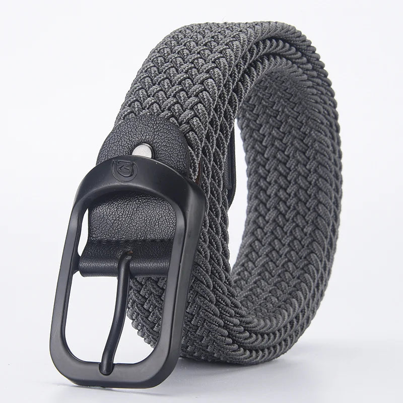 Men's Belt Casual Woven Elastic Belt Outdoor Sports Women's Belt Climbing Work Belt Jeans Suit Pants Men's and Women's Universal