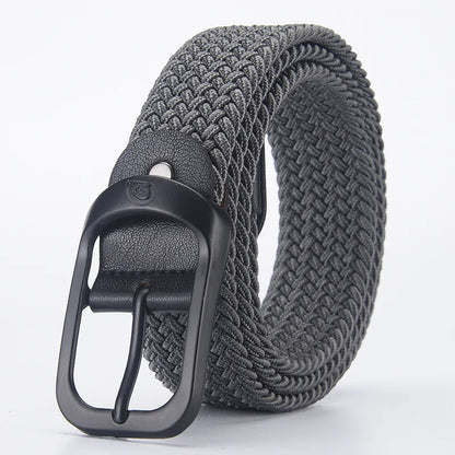 Men's Belt Casual Woven Elastic Belt Outdoor Sports Women's Belt Climbing Work Belt Jeans Suit Pants Men's and Women's Universal