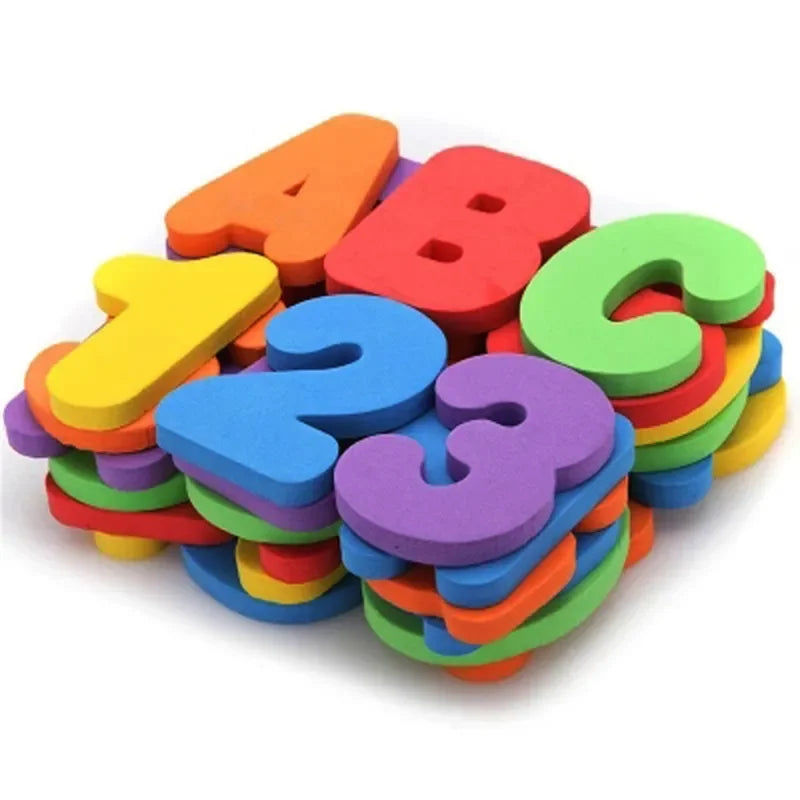 36Pcs/Set Alphanumeric Letter Bath Toy 3D Puzzle Baby Bath Toys Soft EVA Kids Baby Water Toys for Bathroom Early Educational Toy