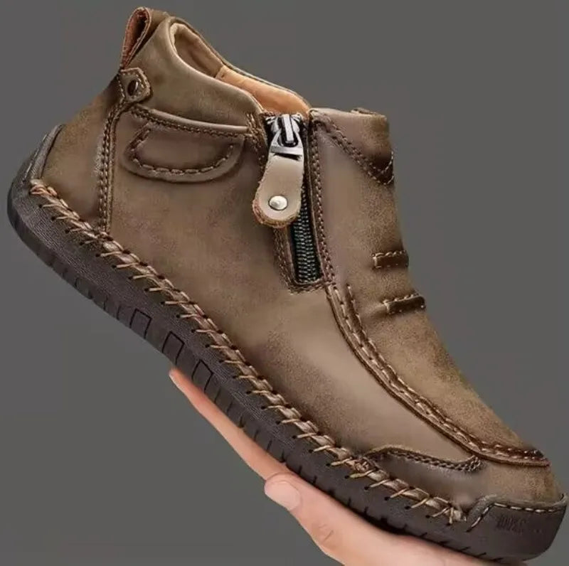 Men's Shoes Classic Handmade Leather Boots Fashion Outdoor Shoes for Men Ankle Boots Comfort Slip on Driving Shoes Men's Boots