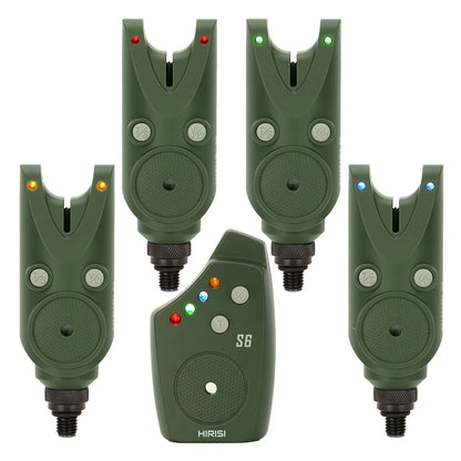 Hirisi Wireless Carp Fishing Alarm Set Waterproof, Fishing Bite Alarms Fishing Bite Indicator Fishing Accessories S5