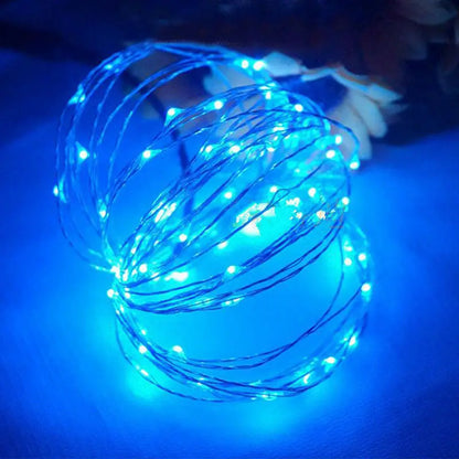 Battery Powered Copper Wire LED String Lights for Holiday Decoration