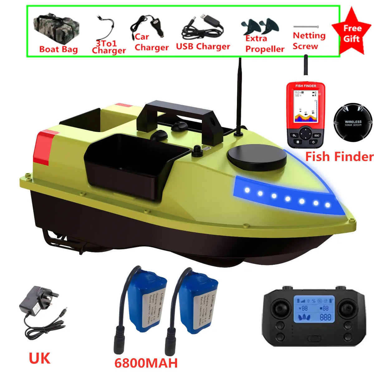 99 GPS Fishing Location RC Fishing Boat 2.4G 600M 3 Hopper Smart Speed Cruise Remote Control GPS Navigation Boat RC Nesting Boat