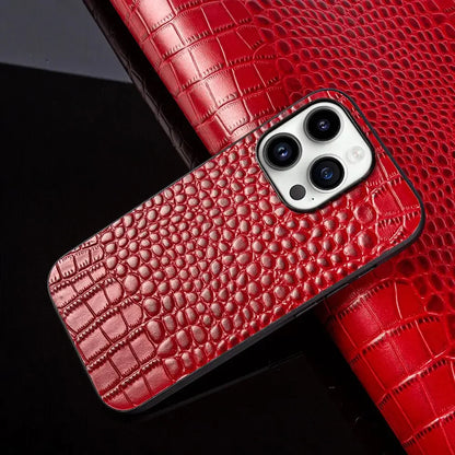 For Iphone 14 Pro Case Crocodile Genuine Leather Cover Etui Coque Shockproof for Funda Iphone18pro 17 XSMax 11 8plus 12 Carcasa