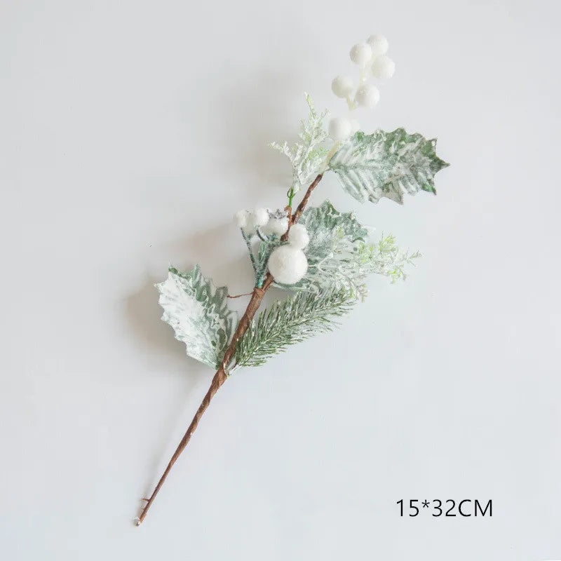 Christmas Simulation Berry Artificial Pine Needles Red Berry Flower Branch Shopwindow Holiday Decorations Home Decor Accessories