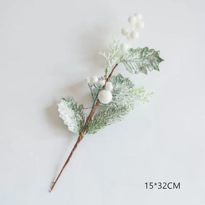 Christmas Simulation Berry Artificial Pine Needles Red Berry Flower Branch Shopwindow Holiday Decorations Home Decor Accessories