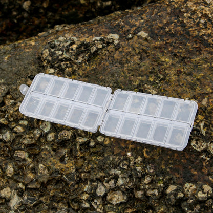 16.5 X 10 X 4cm 20 Compartments Plastic Fishing Tackle Box for Fishing Lures Baits / Hooks Storage, Transparent Fishing Case