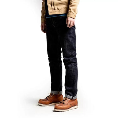 SD107-0001   Heavy Weight Indigo Selvage Unwashed Pants Unsanforised Thick Raw Denim Jean 17oz