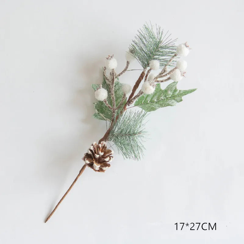 Christmas Simulation Berry Artificial Pine Needles Red Berry Flower Branch Shopwindow Holiday Decorations Home Decor Accessories