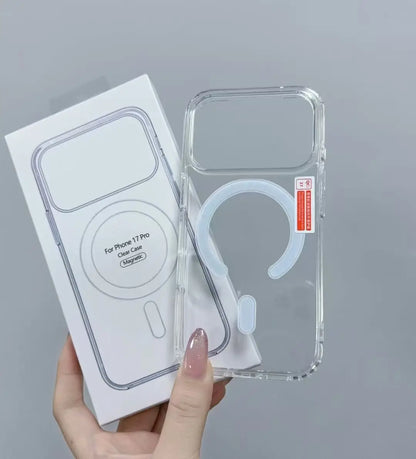 Luxury Transparent for Magsafe Magnetic Phone Case for iPhone 17  Air 17 Pro Max Shockproof Wireless Charging Cover