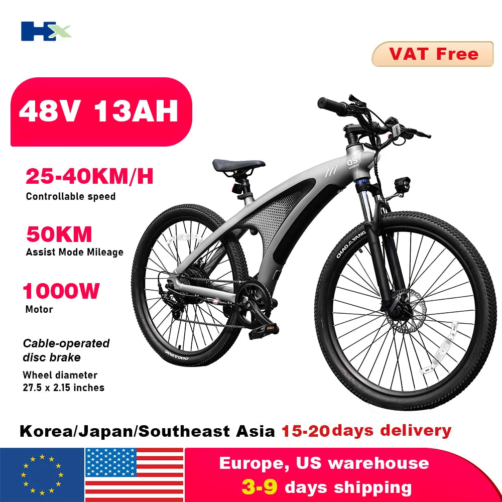 HX Q5 E Bike 2000W Adults Electric Bike 2000W 48V 20AH 27.5 Inch Electric Bicycle City E Bikes Mountain E Bikes