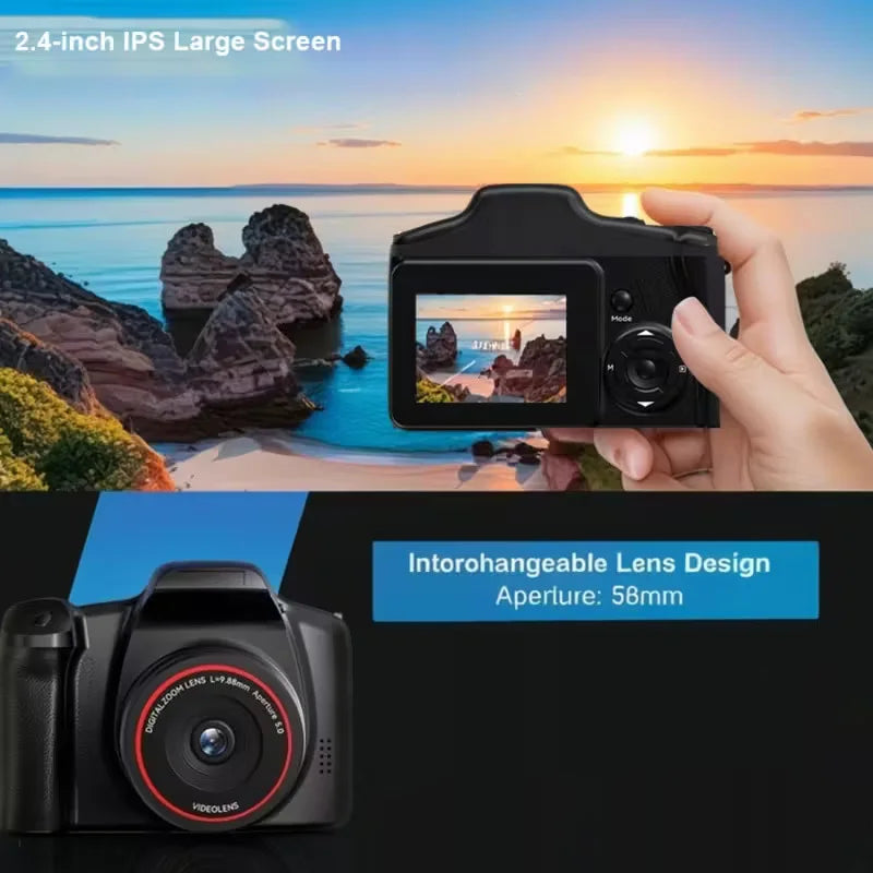 Digital Camera Portable 16X Zoom Video Camcorder Photography Telephoto Camera for Students Beginner Professional Photographer