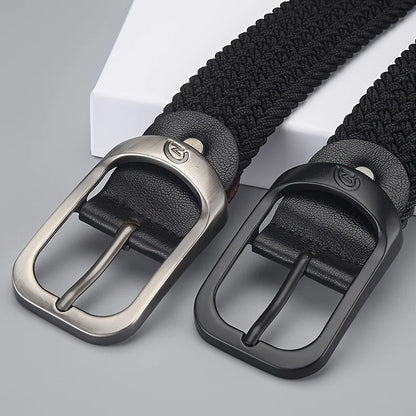 Men's Belt Casual Woven Elastic Belt Outdoor Sports Women's Belt Climbing Work Belt Jeans Suit Pants Men's and Women's Universal