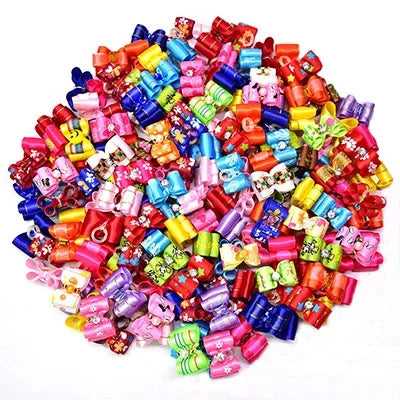 20PCS Pet Bows Dog Hair Bows for Puppy Yorkshirk Small Dogs Hair Accessories Grooming Bow Rubber Bands Dog Bows Pet Supplies